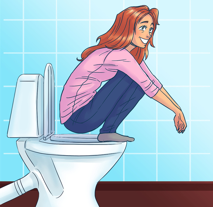 Girl using toilet