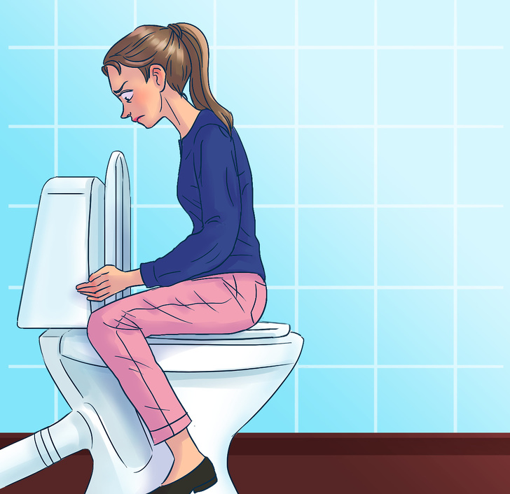 Girl using toilet