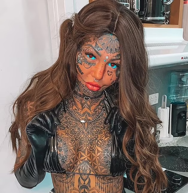 Dragon Girl Who Spent For Tattoos And Body Modifications Was