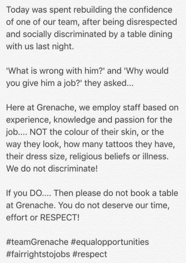 Facebook / Grenache Restaurant