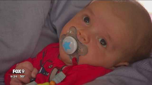 The Hulscher newborn baby, Adler. Image via Fox9