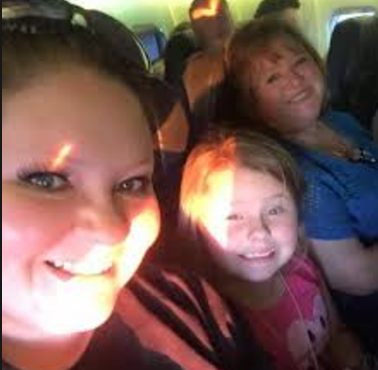 Pictured above is Sabrina, her daughter, and her mom before the accident. 