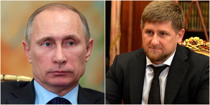 A gauche : Vladimir Poutine ©Mikhail Metzel pour l'AFP / A droite : Ramzan Kadyrov ©Wikimedia