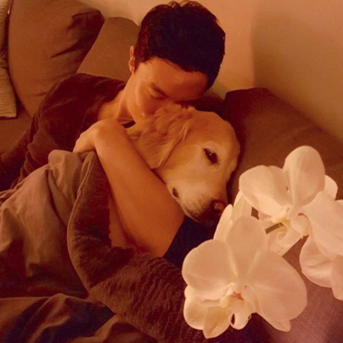 반려견 망고와 즐거운 시간을 보내고 있는 다니엘 헤니 / Instagram 'danielhenneyofficial'