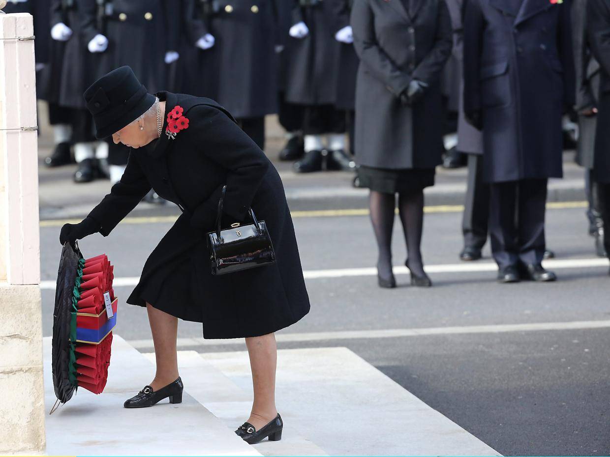 Queen Wipes Tears As She Hands Over The Duty Of Wreath ...