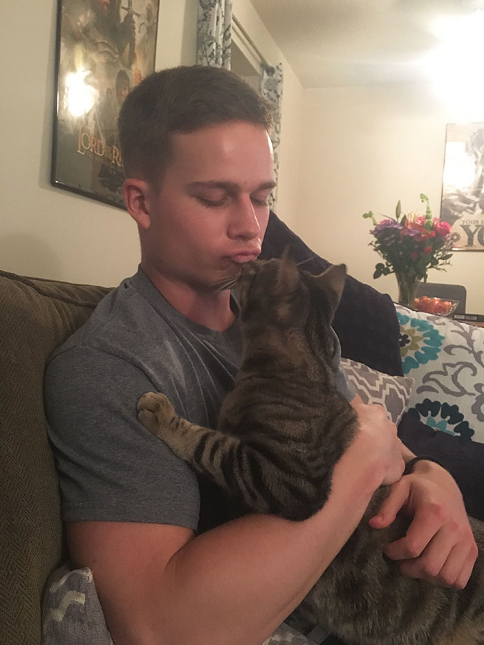 Caught A Picture Of My Cat With My Friend Who Adamantly "Hates Cats" Caught A Picture Of My Cat With My Friend Who Adamantly "Hates Cats"