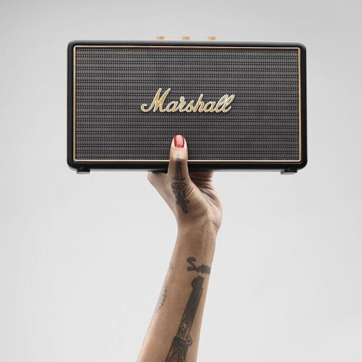 The speaker can play about 25 hours on a single charge. It even comes with a red case.Promising review: "I love the Marshall brand of home speakers. This is my second Marshall product. It always links to my phone without any hesitation. I love that it also has a microphone so you can actually use it to talk to people, not just listen to music. It also has a USB charger so you can charge your phone with it. I use it as my nightstand speaker. Great set-up, great look!" —Luis BarreraGet it from Amazon for 8.58.