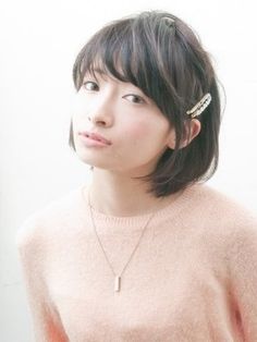 Image result for ショートヘア　大きいピン