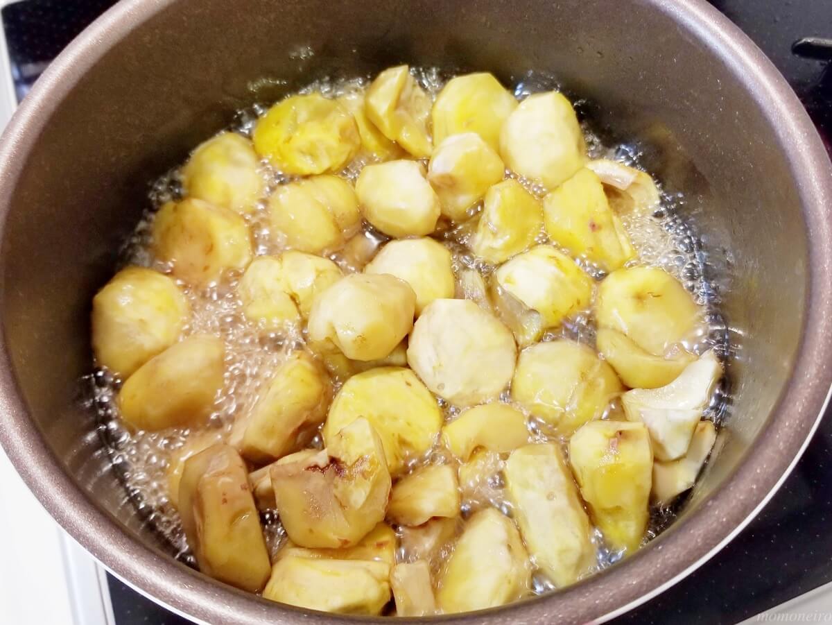 Image result for 栗 鍋に水と砂糖