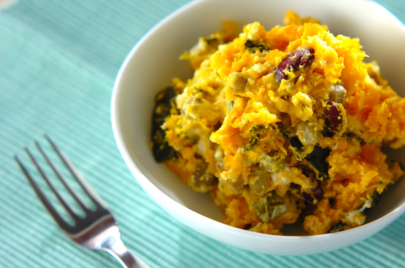 Image result for かぼちゃ　サラダ