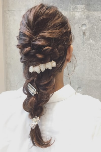 編み下ろし ヘアアレンジ
