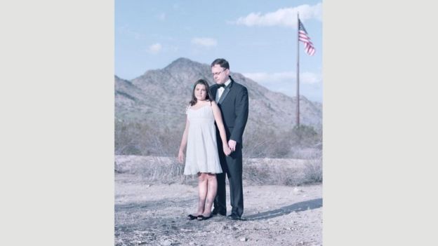 Jenna Clark, de 11 anos, e o pai, Jeff, no Arizona