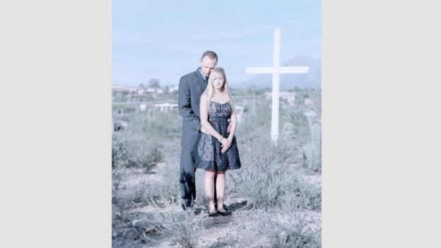 Nicole Roosma, de 17 anos, com o pai, Will, no Arizona