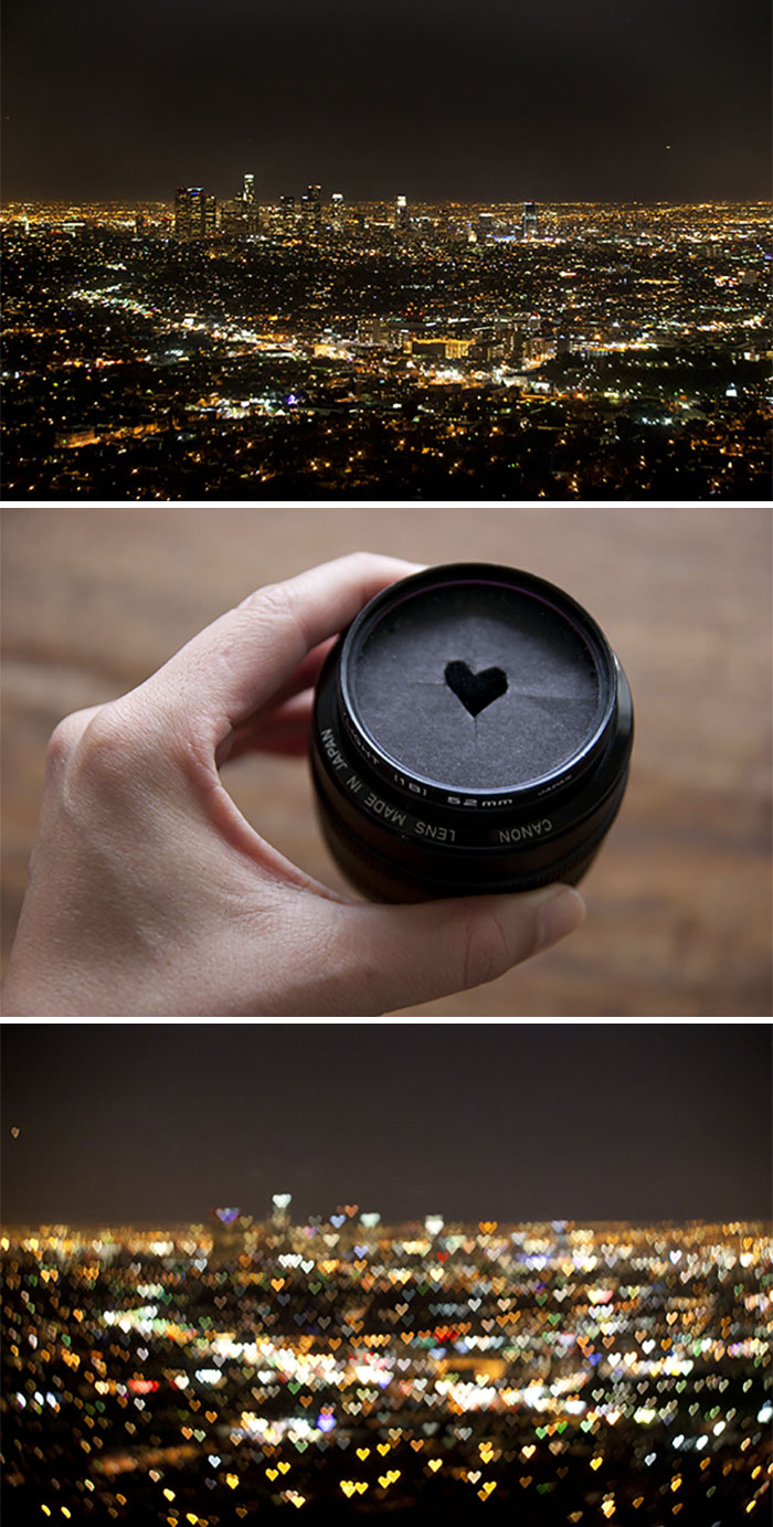 Cut Out A Heart Shape In A Cardboard For A Heart-Shaped Bokeh