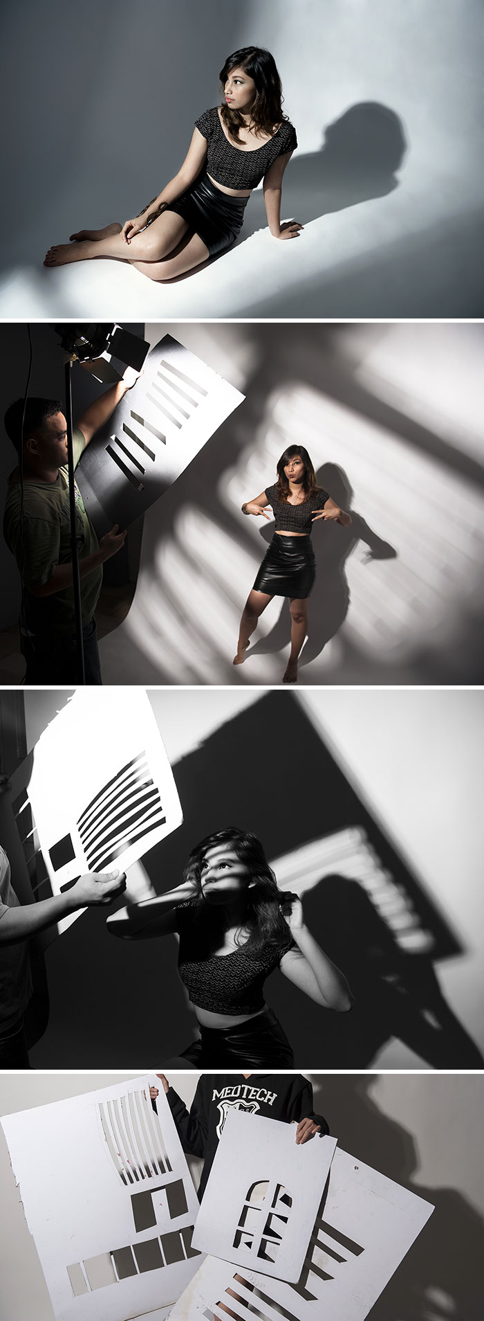 Cut Different Shapes In A Cardboard For A Window Shadow