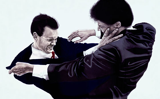 Robert Longo Men Fighting