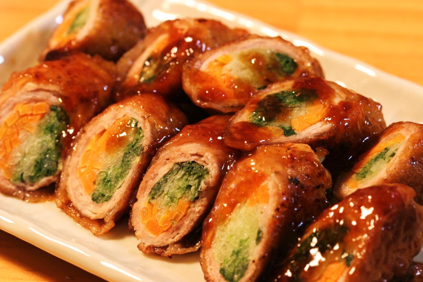 Image result for 豚ロースで野菜を巻いた