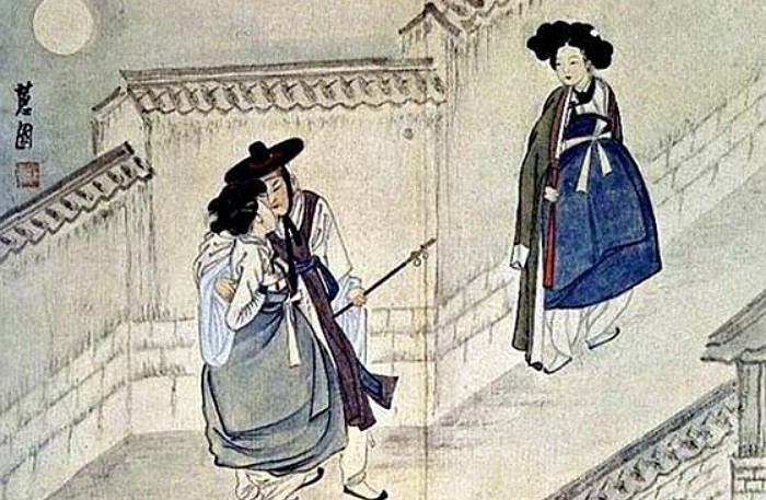 기사와 관련없는 사진 / 신윤복 作 '월하밀회(月下密會)'