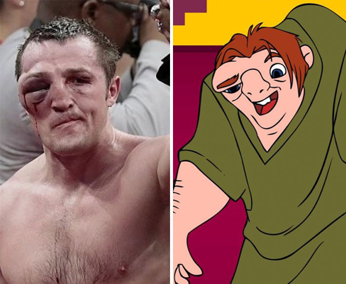 Este pugilista parece o corcunda de Notre Dame