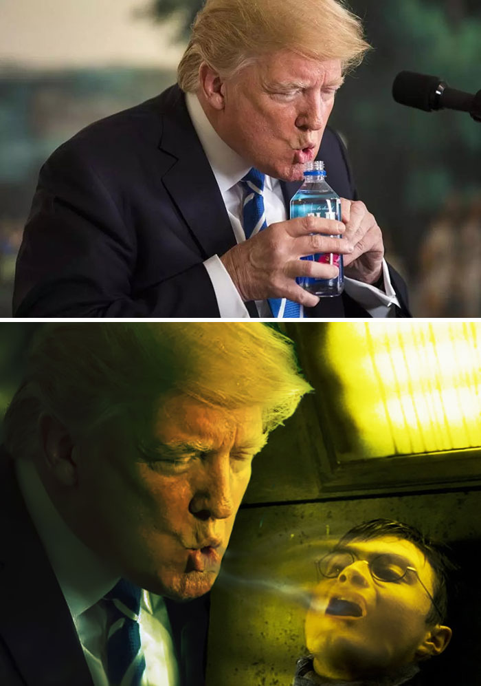 Trump Drinking Water Trump Drinking Water