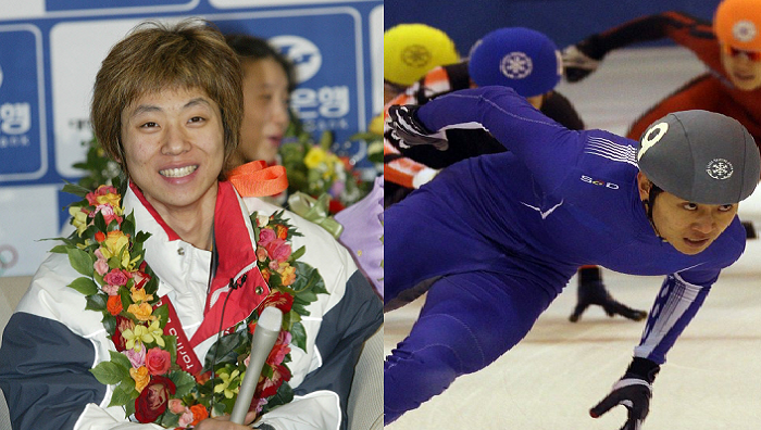 스포스조선(좌) 연합뉴스(우) - 대한민국 국가대표로 활동했던 안현수 선수의 모습