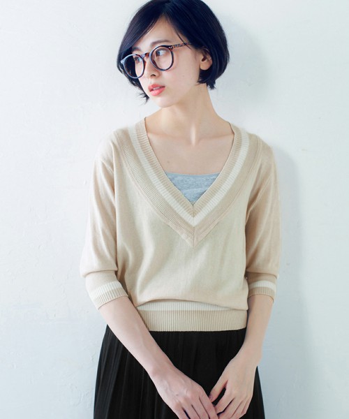 Image result for 深めのVネック