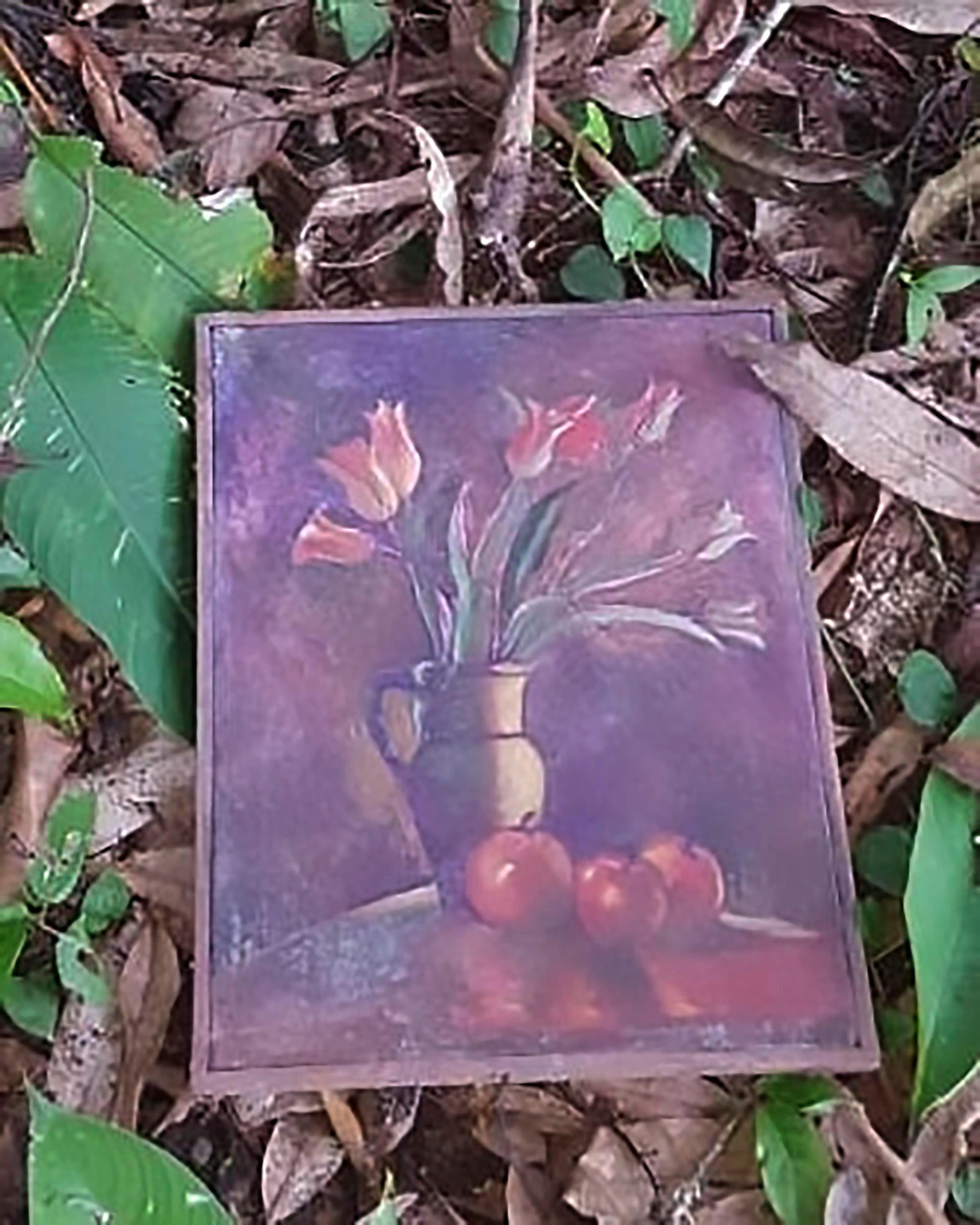 One of the pieces of artwork found at the scene of the crime