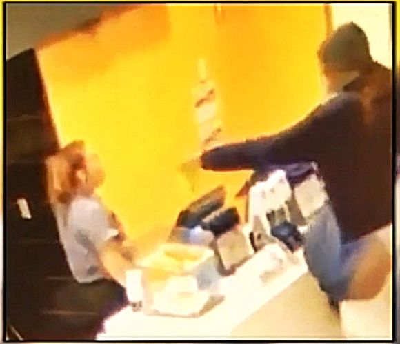 Hot coffee beans on staff face