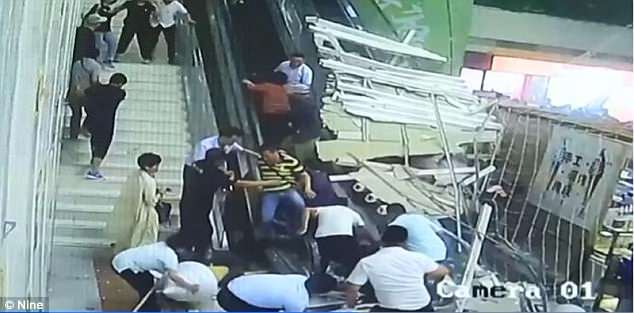 No one was seriously injured but several people were taken to a nearby hospital for treatment