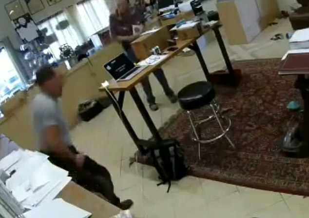 Ouch! The man yelped in pain after the gun fired screaming