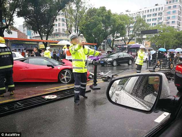 Policemen were forced to cordon off large parts of the city center because of the extensive damage