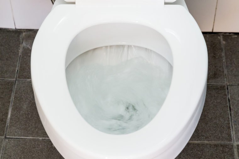 Toilet Flushing Water close up