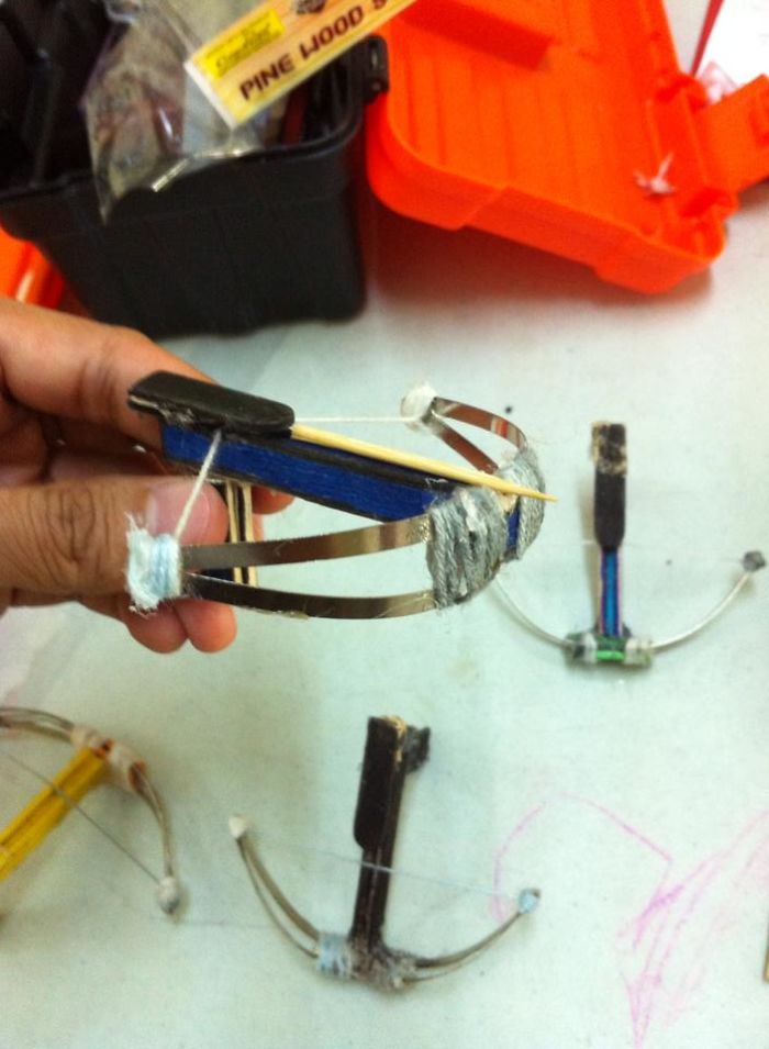Mini Crossbows Made Of Hair Clip (my Kids Sold Out For Each. Their Friends Loved It.)