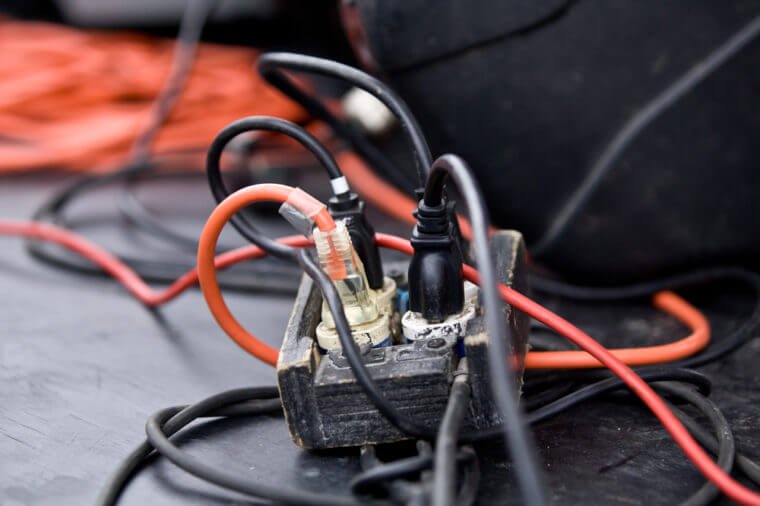 Electrical distribution,extension cables and cords.