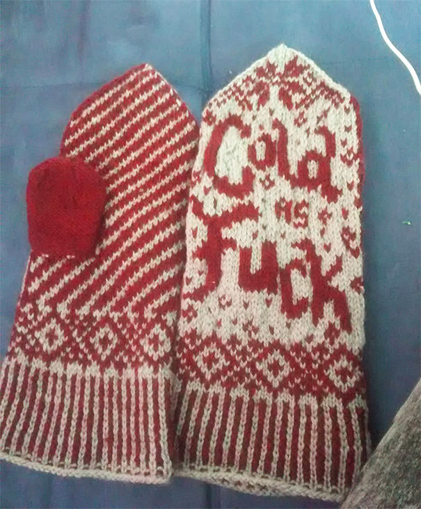 My Mom Made Me Some Mittens And Sent Them To Me In The Mail. I Approve