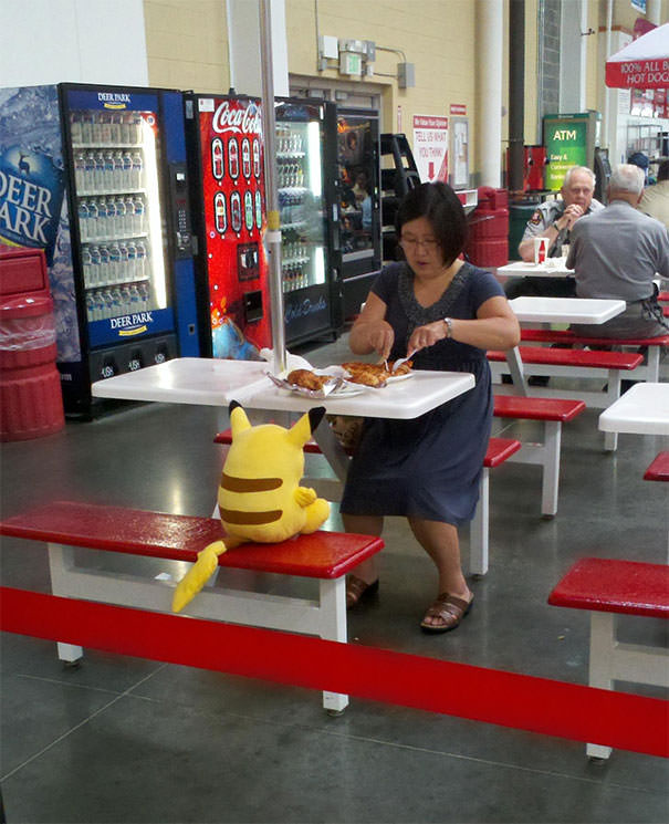  I Raise You My Costco Lady Having Lunch With Pikachu