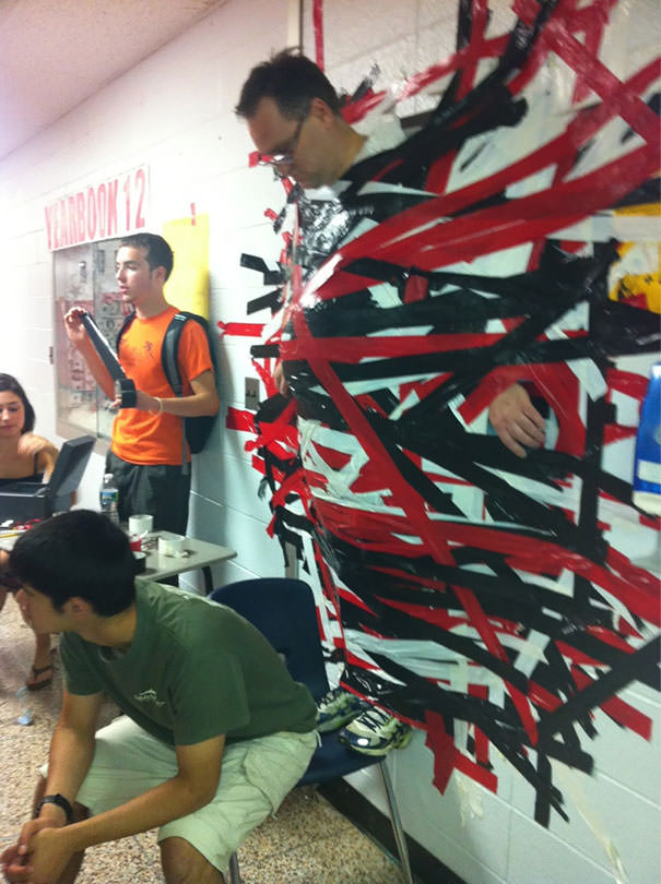 Principal Thinks Of A Genius Fundraiser - 1 Dollar For A Piece Of Tape