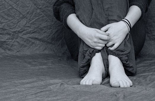 절망적 인, 슬픈, 우울, 피트, 손, 접혀, 희망 없는, 손실, 우려