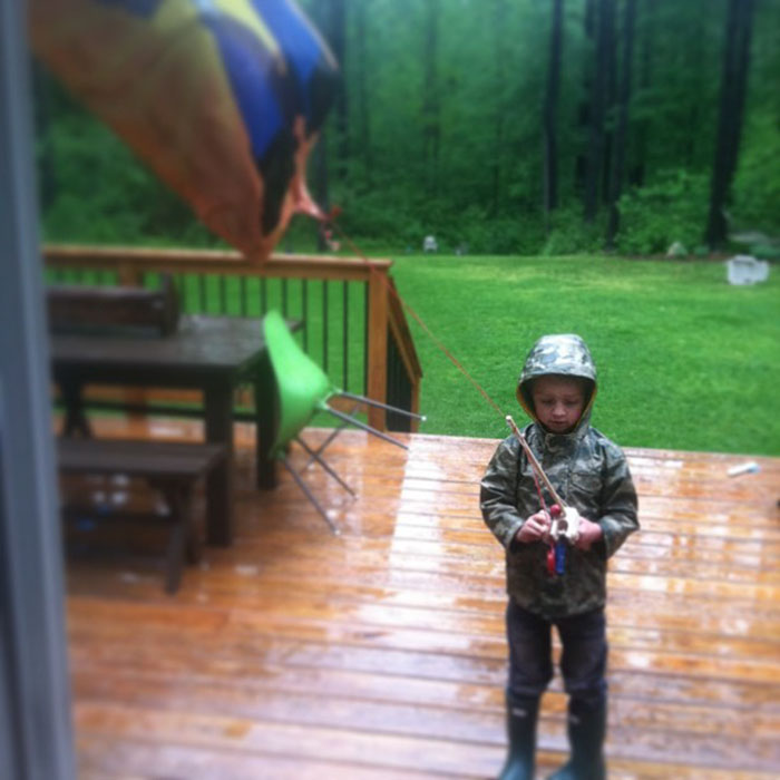 We Watched Mary Poppins And Cam Decided He Wanted To Fly A Kite And Rigged This Up Himself. It