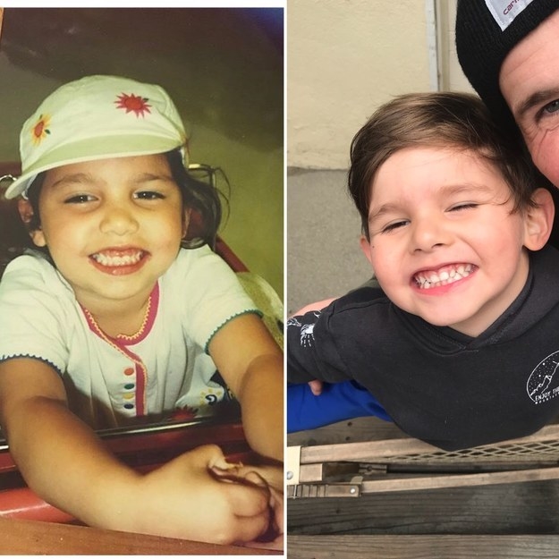 "Me in 1996 and my son 2018" —candicebeissel