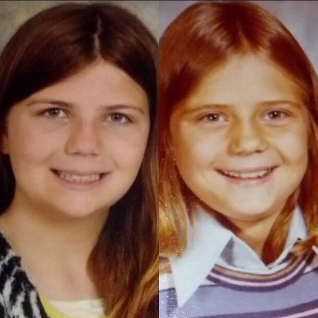 "Me in 5th grade vs my mom in 5th grade!" —macyp432e536bd