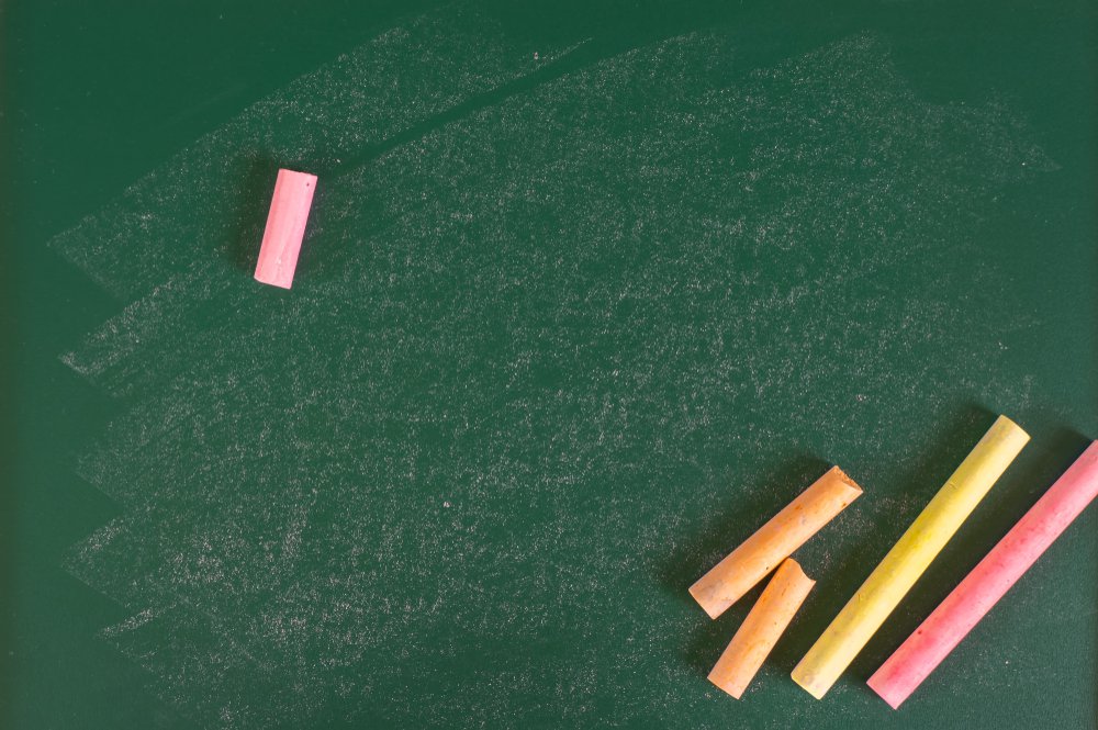 Close up arrangement of chalkboard. Preschool, education, back to school and copy-space concept or other your content.