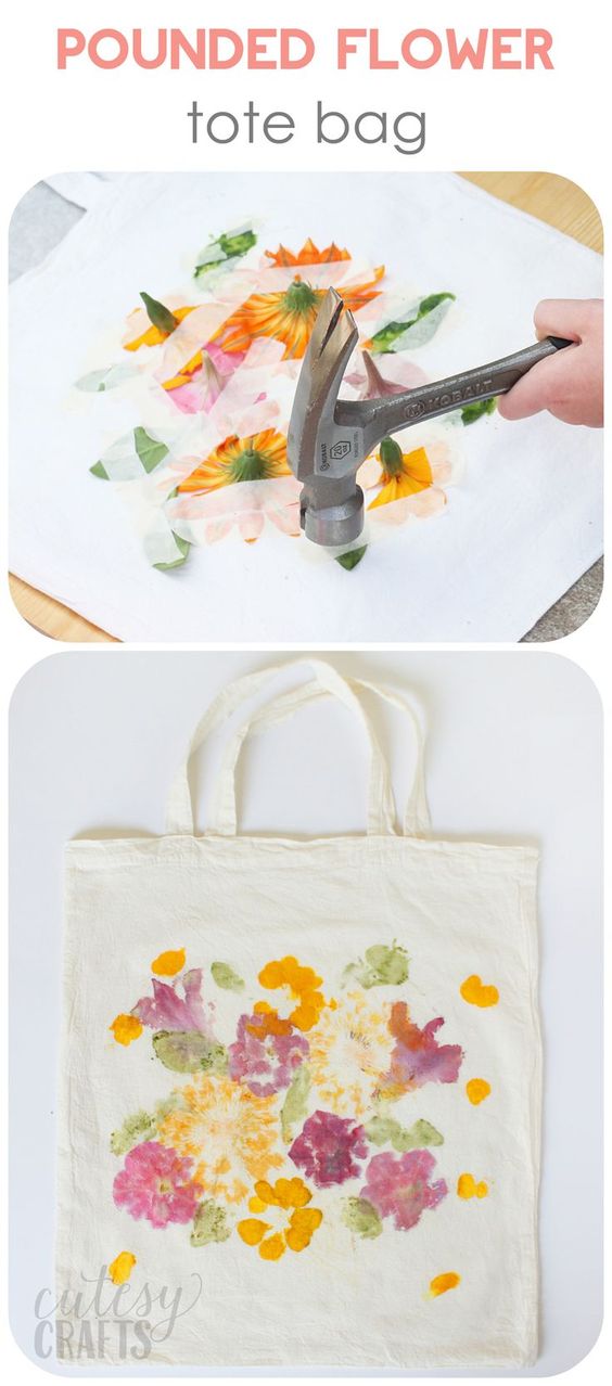 Did you know that you can dye fabric by pounding flowers? This unique craft project makes a perfect Mother