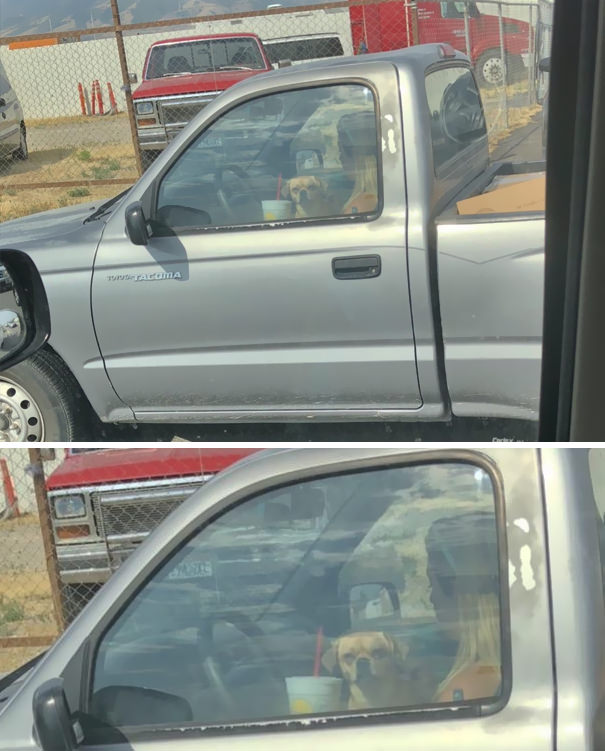 She’s Looking At A Phone In Her Right Hand... And That’s Not A Cup Holder