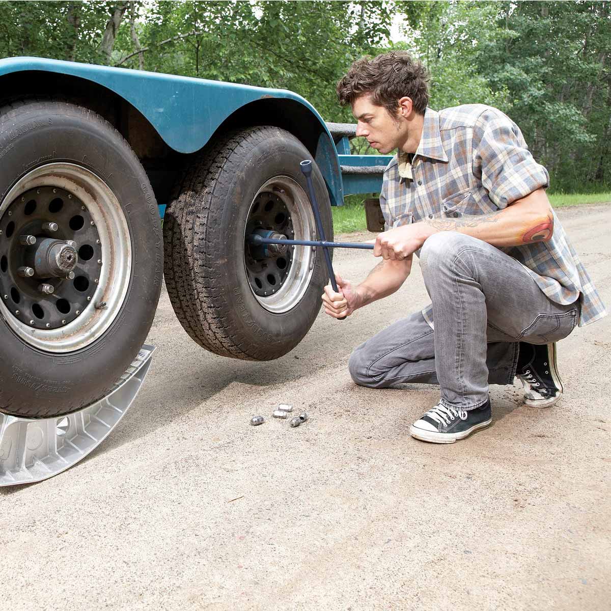 changing tire
