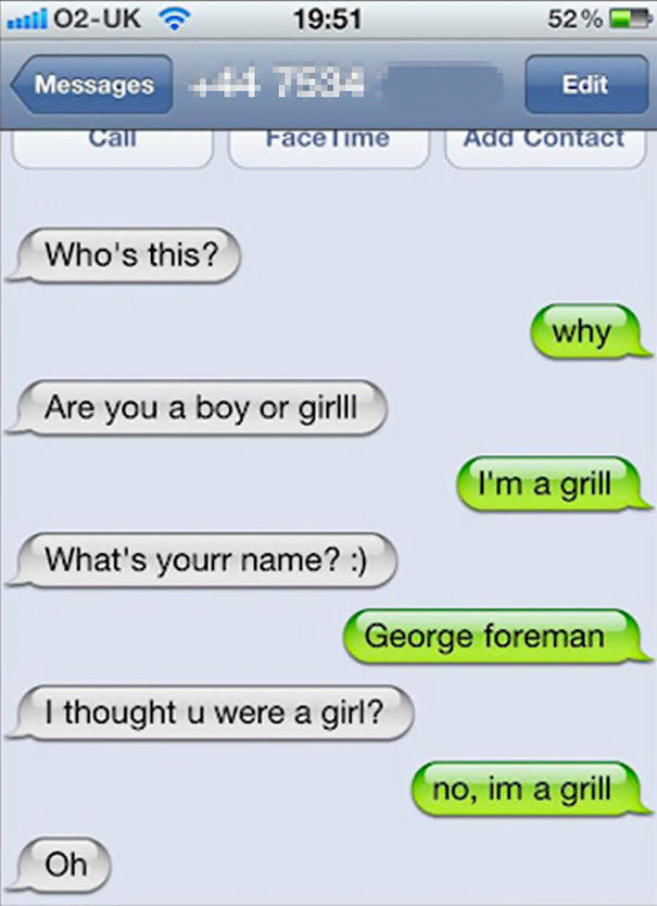 Funny Wrong Number Texts