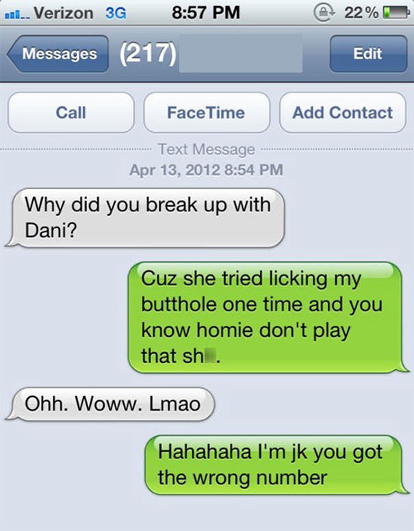 Funny Wrong Number Texts