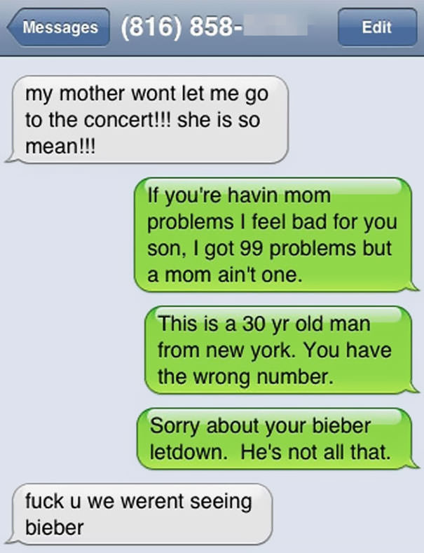 Funny Wrong Number Texts