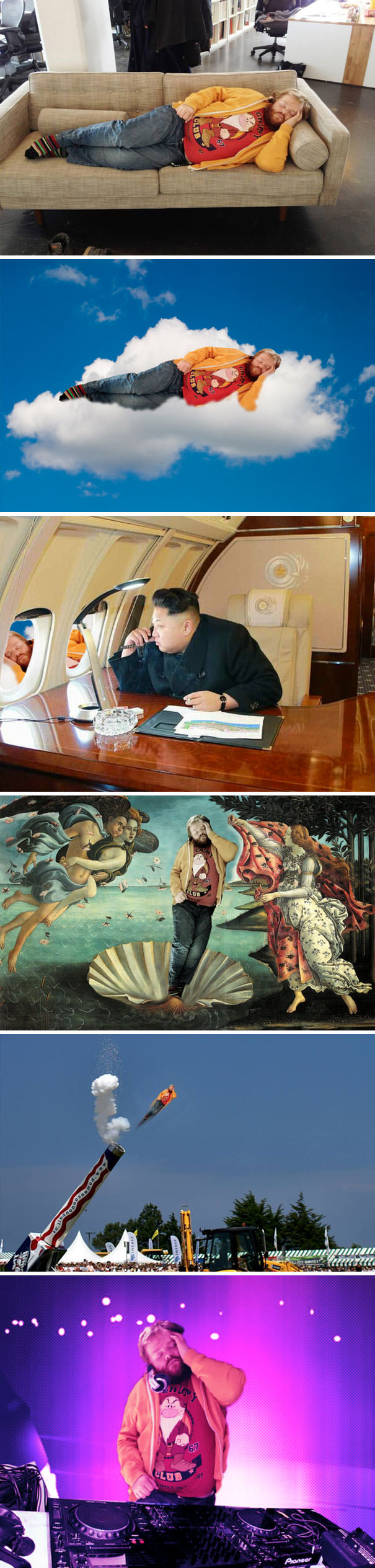 My Older Brother Took A Nap At Work After Staying Up All Night To Watch NBA Finals. His Coworkers Took A Picture Of Him And Decided To Have Fun With It