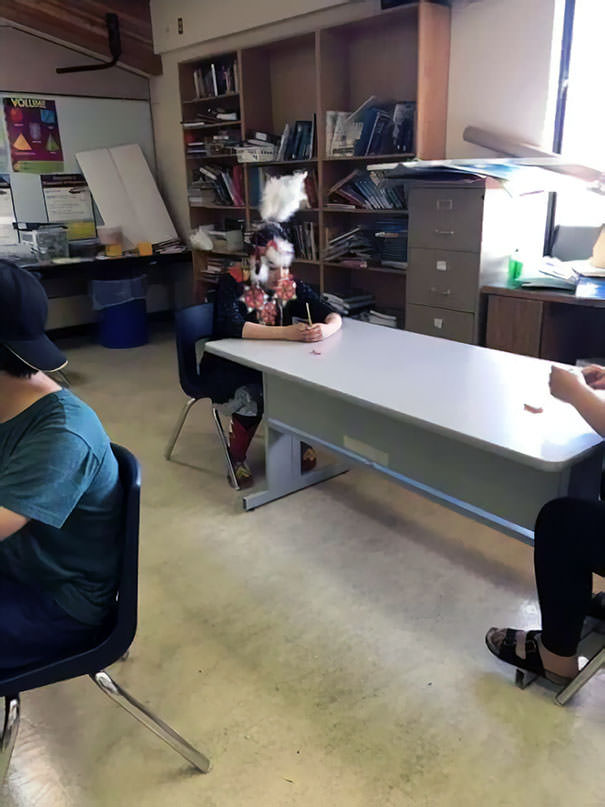  My Niece Forgot She Had A Final To Write During Our Communities Annual Pow Wow. She Drove Over To School In Her Regalia And Wrote Her Exam. She Graduates High School Next Friday